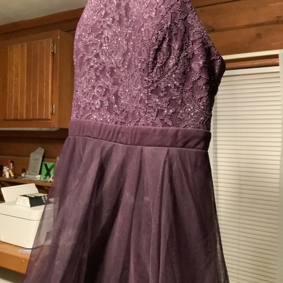 Plum Sparkle Prom Dress - Picture 2 of 5